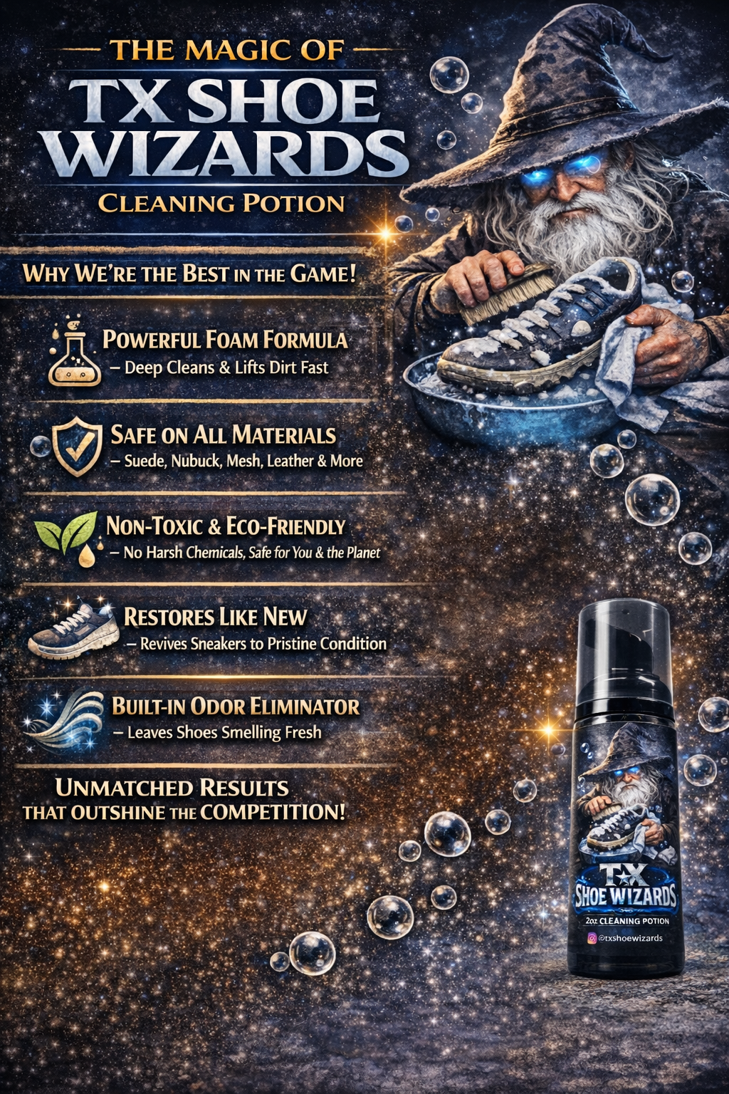 TX Shoe Wizard 2oz Cleaning Potion